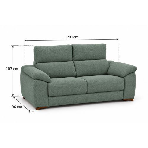 Sofá de 2 Plazas NERÓN 190 cm Tapizado en Poliéster