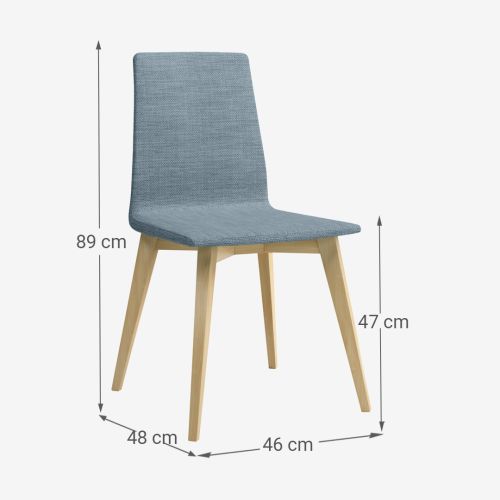 Silla de Cocina de Madera OLBIA con Asiento Tapizado