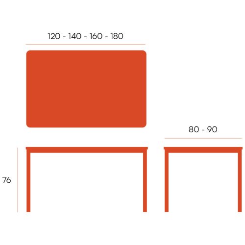 Mesa de comedor fija ONEA de Melamina Estructura Metálica Negra 120 cm