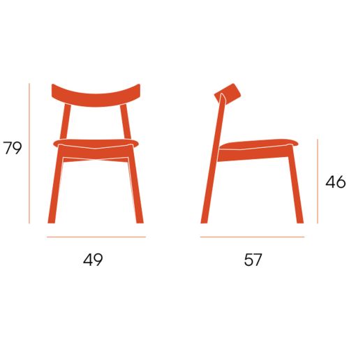 Conjunto de Dos Sillas OVIS con Asiento Acolchado y Estructura de Madera