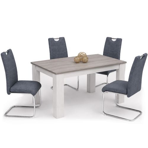 Conjunto Mesa BERTA con 4 Sillas Tapizadas Modernas