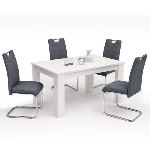 Conjunto Mesa CORFU con 4 Sillas Modernas Tapizadas