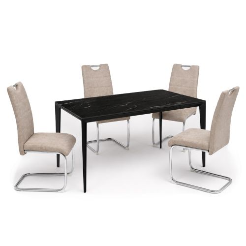 Conjunto Mesa Comedor CORTES con 4 Sillas Contemporáneas