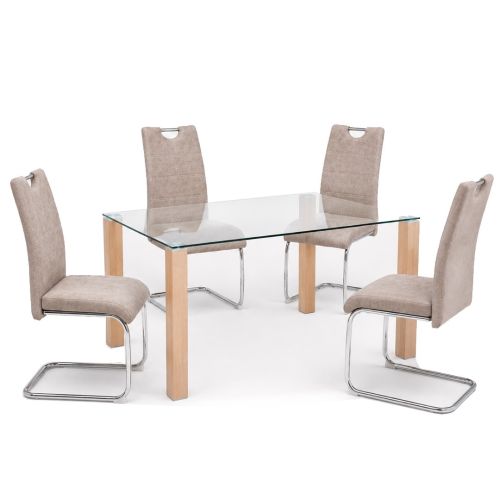 Conjunto Mesa HANA con 4 Sillas Tapizadas Modernas