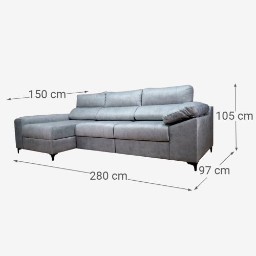 Sofá Chaise Longue RAGA Convertible en Cama Izquierda