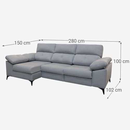 Sofá Chaise Longue SANTORINI Izquierda Deslizante de 280 cm