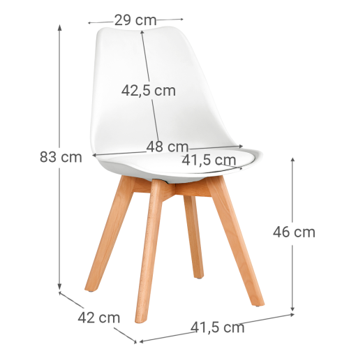 Pack de 4 Sillas OTTO estilo Nórdico en Color Blanco