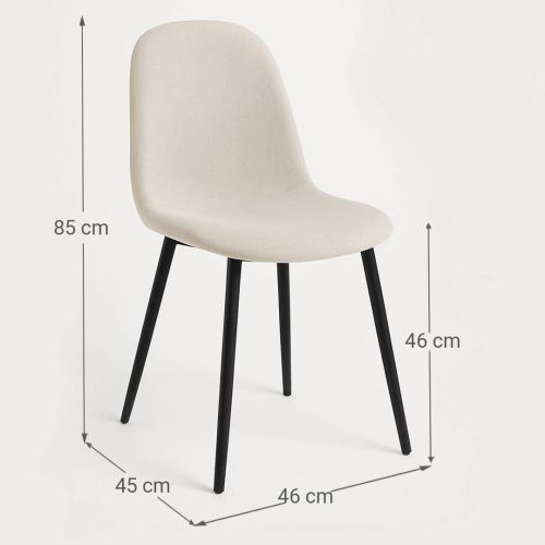 Silla de Comedor GARDENIA Tapizada en Tela con Estructura Metálica