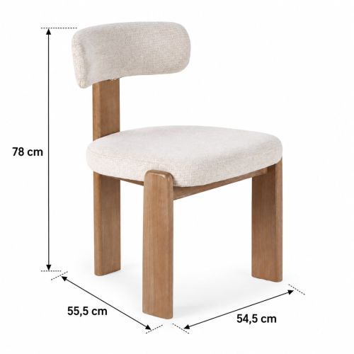 Silla de Comedor NADIA Tapizada con Patas de Madera 19482