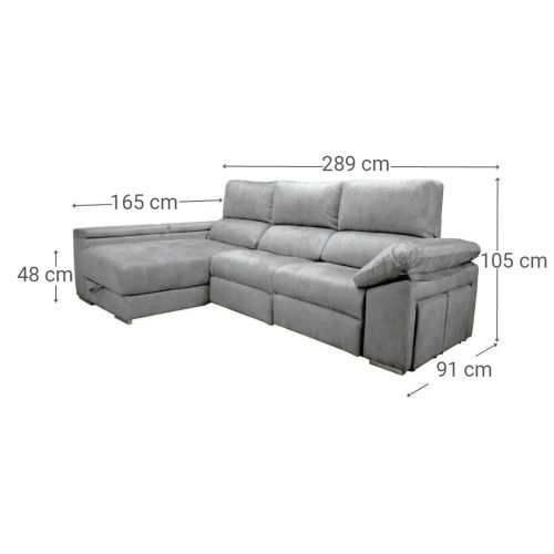 Chaise Longue Izquierda con Arcón NENÚFAR Sistema Relax Eléctrico