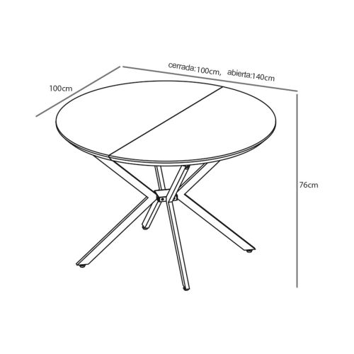 Mesa de Comedor WINSOR Extensible en MDF Negro