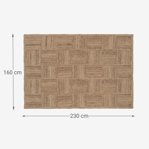 Alfombra de Decoración Rectangular Hecha de Yute 607088