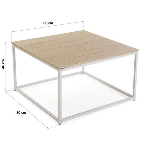 Mesa de Centro Cuadrada de Madera Clara 10330133