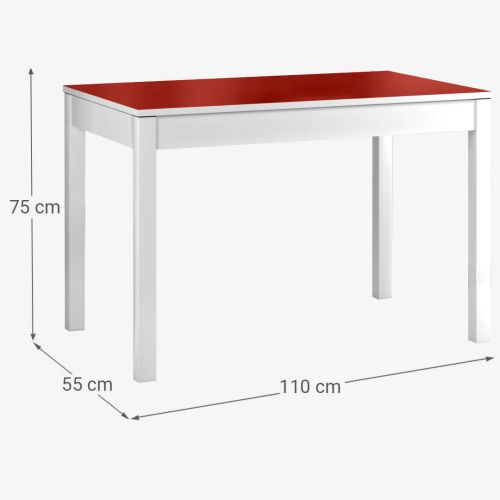 Mesa de Cocina Fija CIGALES con Estructura de Aluminio Blanco