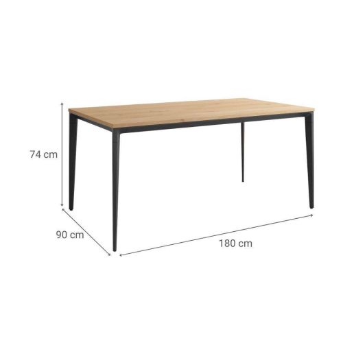 Mesa de Comedor Ness 180 cm Estuctura Negra BOGAL CNG084N