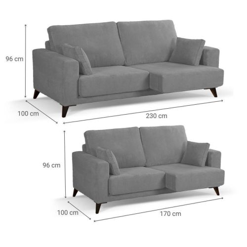 Conjunto Sofás 3+2 Plazas GIOVANI de Asientos Deslizantes