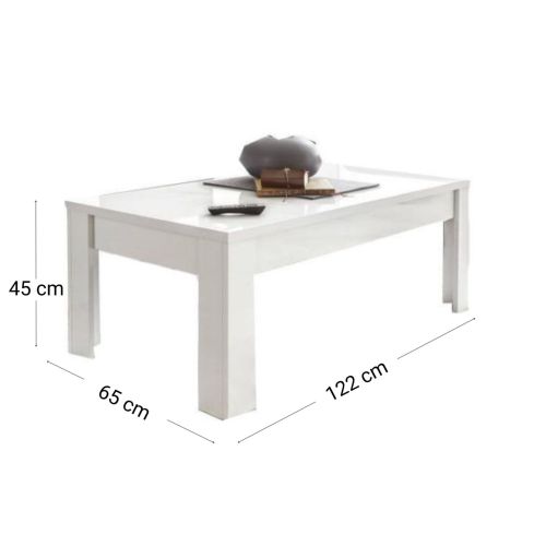 Mesa para centro modelo EASY 329006N en color blanco brillo