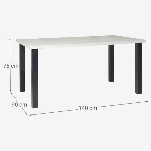 Mesa de Cocina Fija 140x90 cm ARCOS con Tablero Laminado