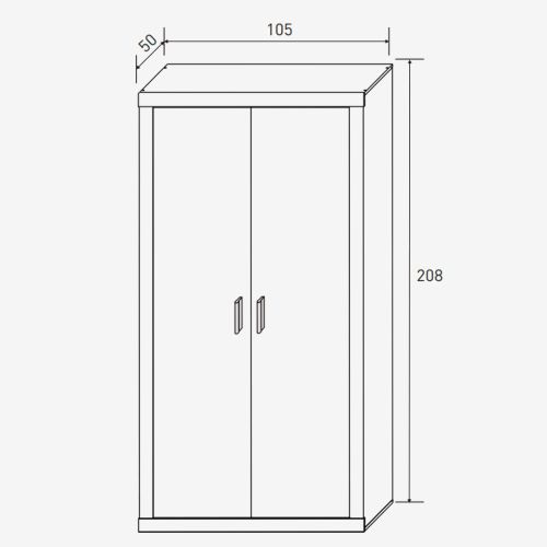 Armario Juvenil LARA estilo Nórdico de 2 Puertas Batientes