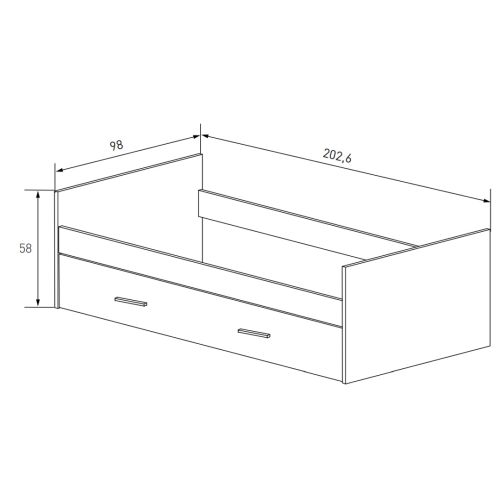 Cama Nido con Frontal para Somier de Arrastre 90x190 AURA