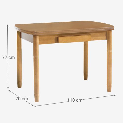 Mesa de Cocina Extensible de Madera con Cajón 0317