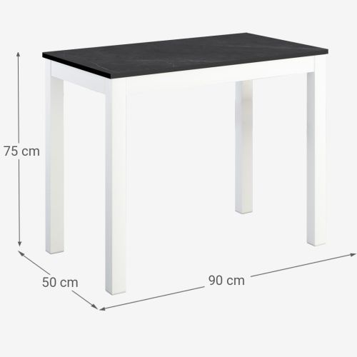 Mesa de Cocina Blanca ANDRIA 90x50 cm Extensible tipo Carro