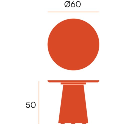 Mesa auxiliar NAMIB Redonda de 60 cm con Sobre de Roble Biselado