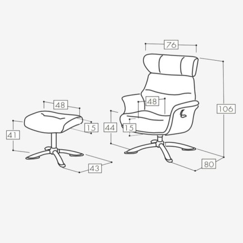 Butaca con Respaldo Reclinable + Puff Osaka