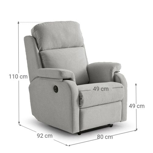 Sillón Relax Eléctrico con USB y Mando LAURA
