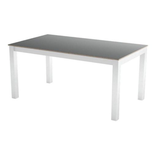 Mesa TOKIO Extensible con Encimera de Cristal y Patas Blancas