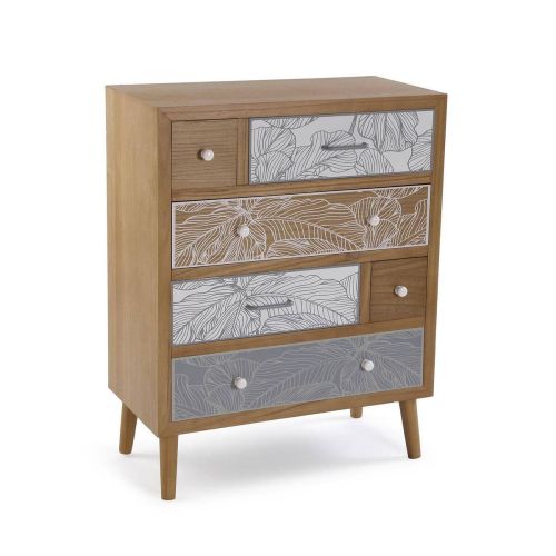 Cómoda PALM GREY de Madera MDF y Abeto de 6 cajones con Diseño 21530115