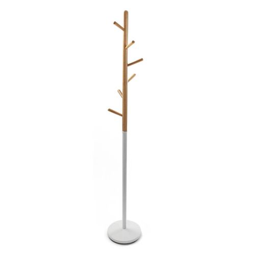 Perchero HOLSTEBRO de 6 Colgadores 180 cm de Metal-Madera Color Natural-Blanco 18790500