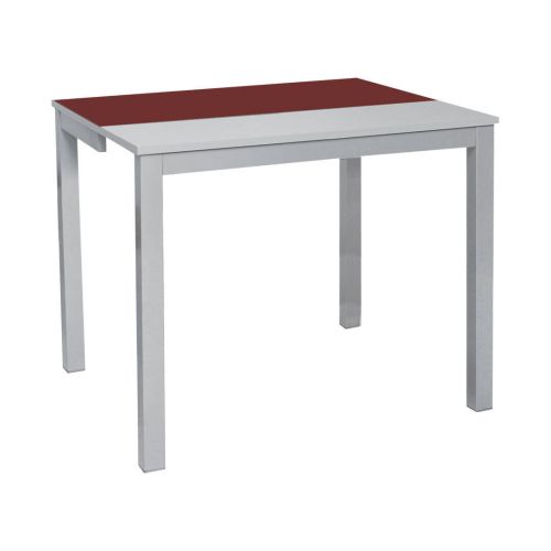 Mesa de cocina extensión frontal 90x50 en aluminio y tapa de cristal