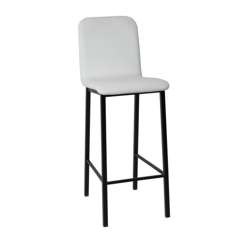 Taburete de Cocina TEBA con Patas en Negro y Asiento Tapizado