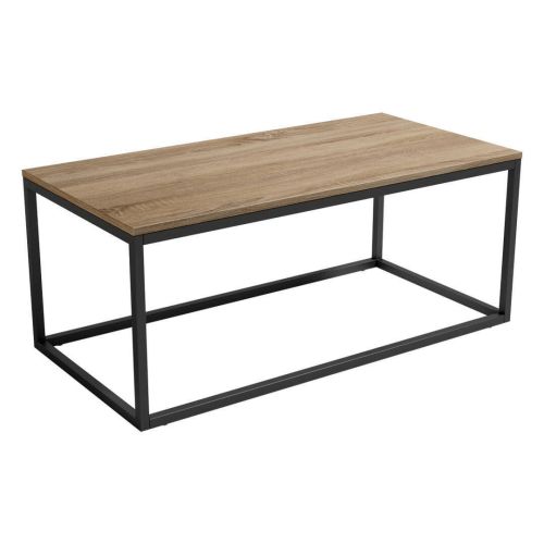 Mesa de Centro Rectangular PACÍFICO con Patas de Metal Negro