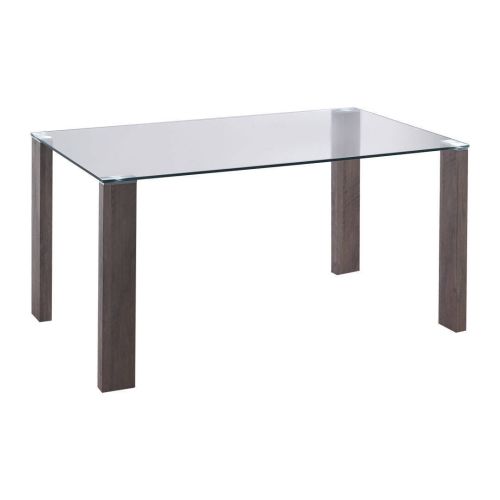 Mesa de Comedor de Cristal HANA con Patas de Metal en Cambrian