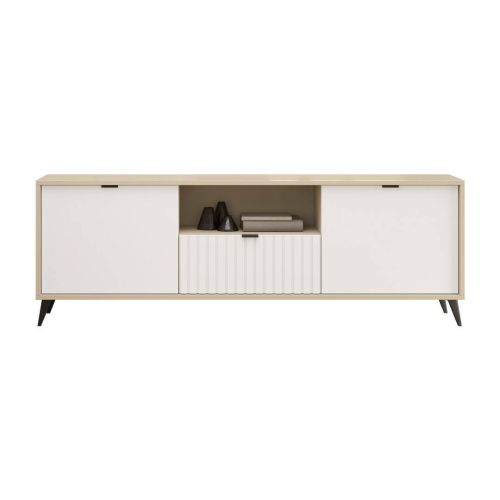 Mueble TV 180 cm TEIDE Acabado Gris Coco / Blanco