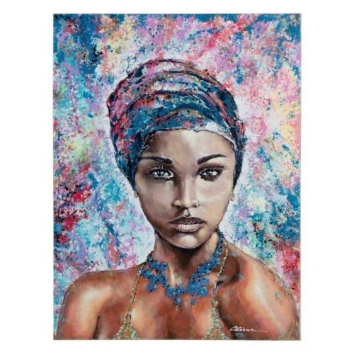 Lienzo Pintura Multicolor Mujer