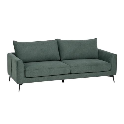 Sofá de 3 Plazas MARLON Tapizado en color Verde Oscuro 608745