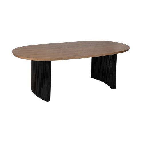 Mesa Comedor de Madera de Fresno y Metal Negro-Natural 612170