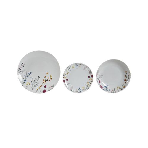 Set de Porcelana de 18 Piezas Flores Multicolor PC-194988