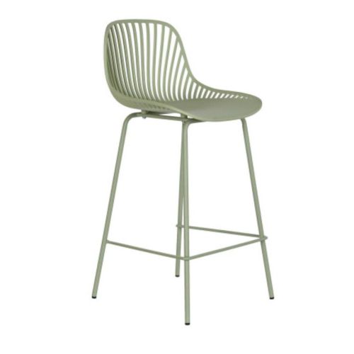 Taburete Verde Menta en Metal y Polipropileno MB-202788