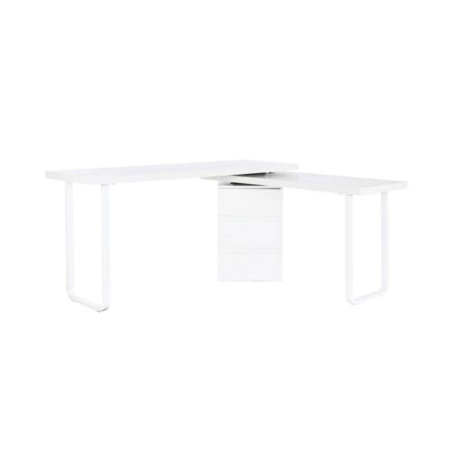 Escritorio MDF Blanco con 3 Cajones y Patas de Metal MB-207704