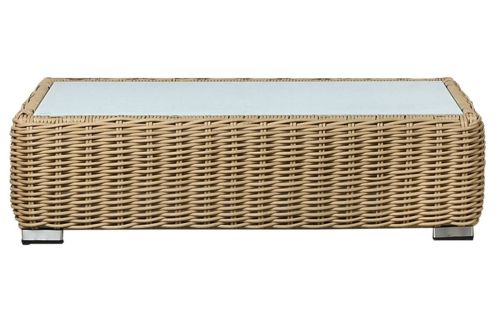 Mesa de Centro Rectangular de Ratán Sintético-Cristal MB-218347