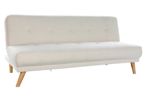 Sofá Cama 3 Plazas Apertura Clic Clac Tapizado en Poliéster Crema MB-202971