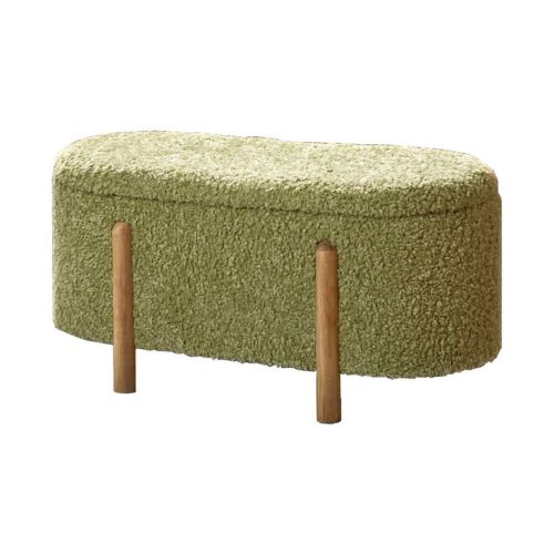Taburete Pie de Cama MASKINI Tapizado en Verde 33-617