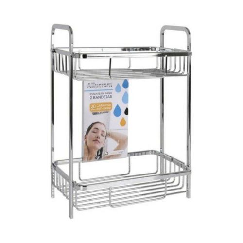 Estantería de Baño ALLUMA de 2 Bandejas Acabado Gris Plata CONFORTIME BY01093572397