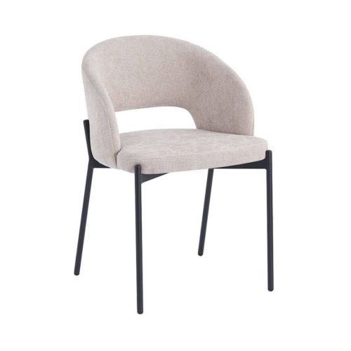 Silla de Comedor DUGAR DC-407 Tapizada en Tela y Patas de Metal