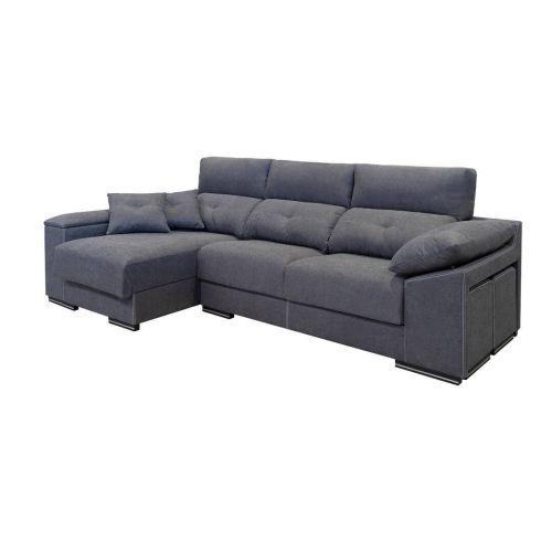 Chaise Longue Izquierda con Puff NOEMI Asientos Deslizantes y Cabezal Reclinable
