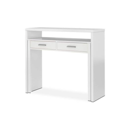 Escritorio desplazable de melamina ArtiK Blanco 2 cajones 004582A